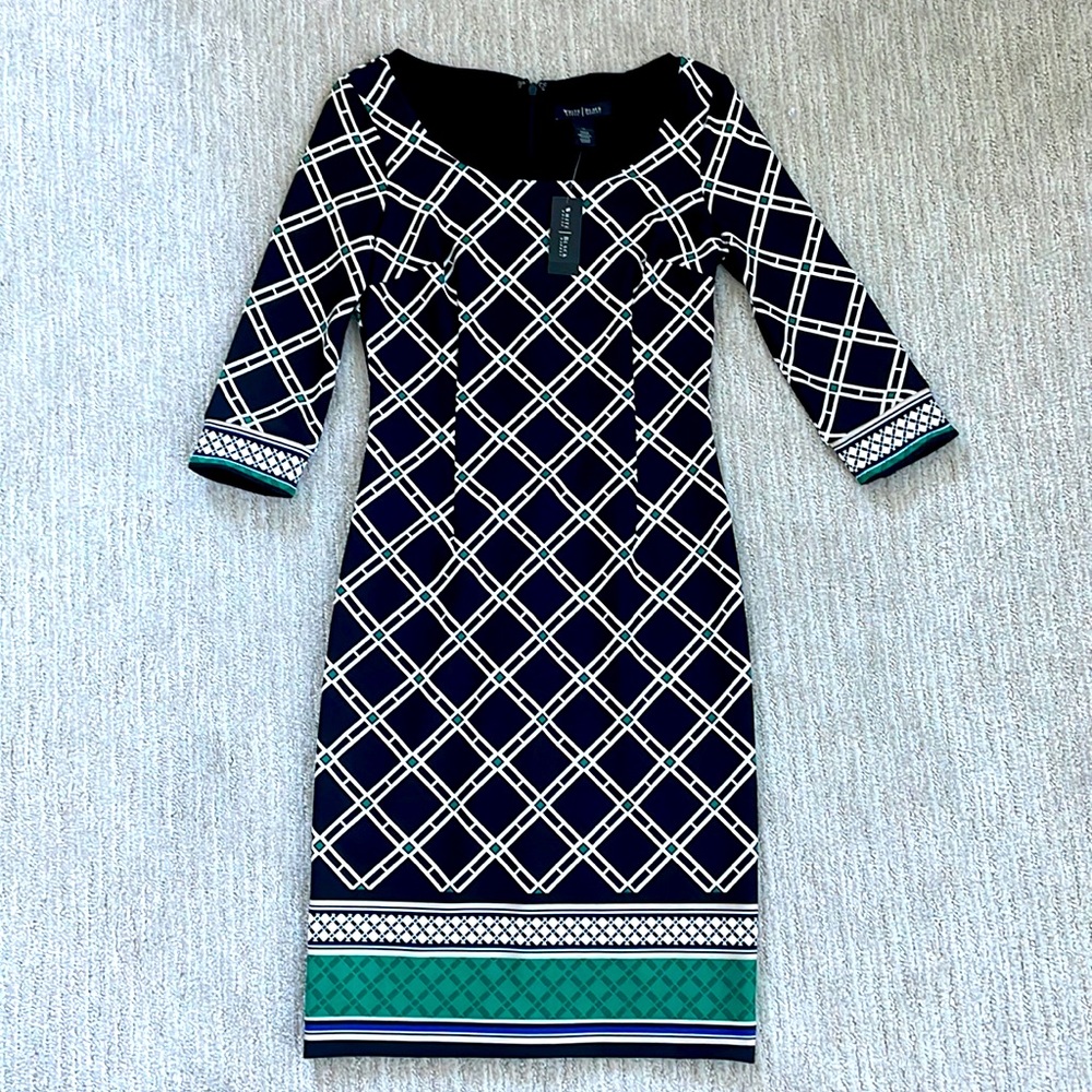 White House|Black Market NWT sheath dress with pattern, Size 00